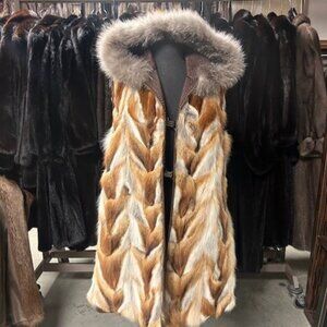 fox vest with hood was 1995 now 795 NEW size s